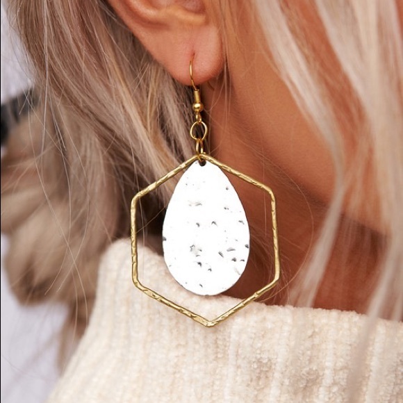 The House Of Gentry Jewelry - Gold/Silver Hexagon Drop Earrings